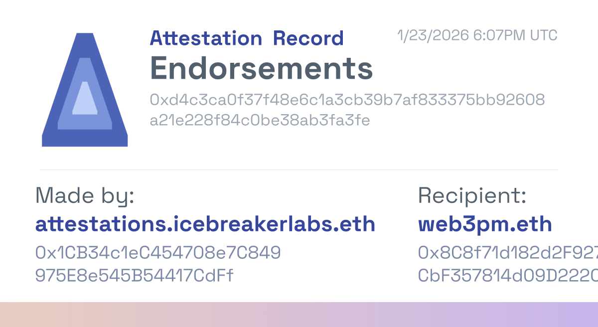 Attestation (Endorsements) - 0xd4c3...fa3fe